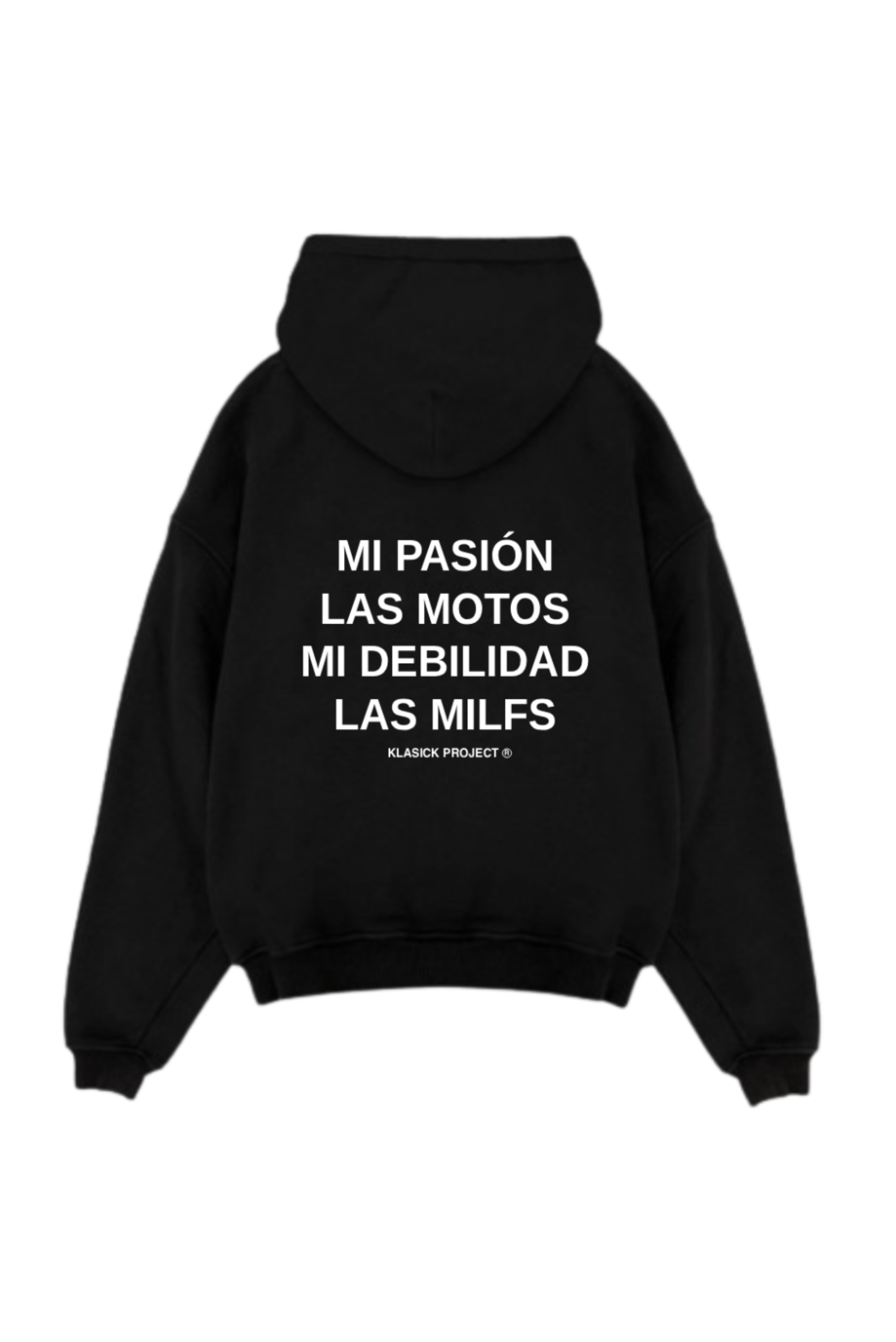 SUDADERA CON CAPUCHA PASIÓN Y DEBILIDAD - MOTOS